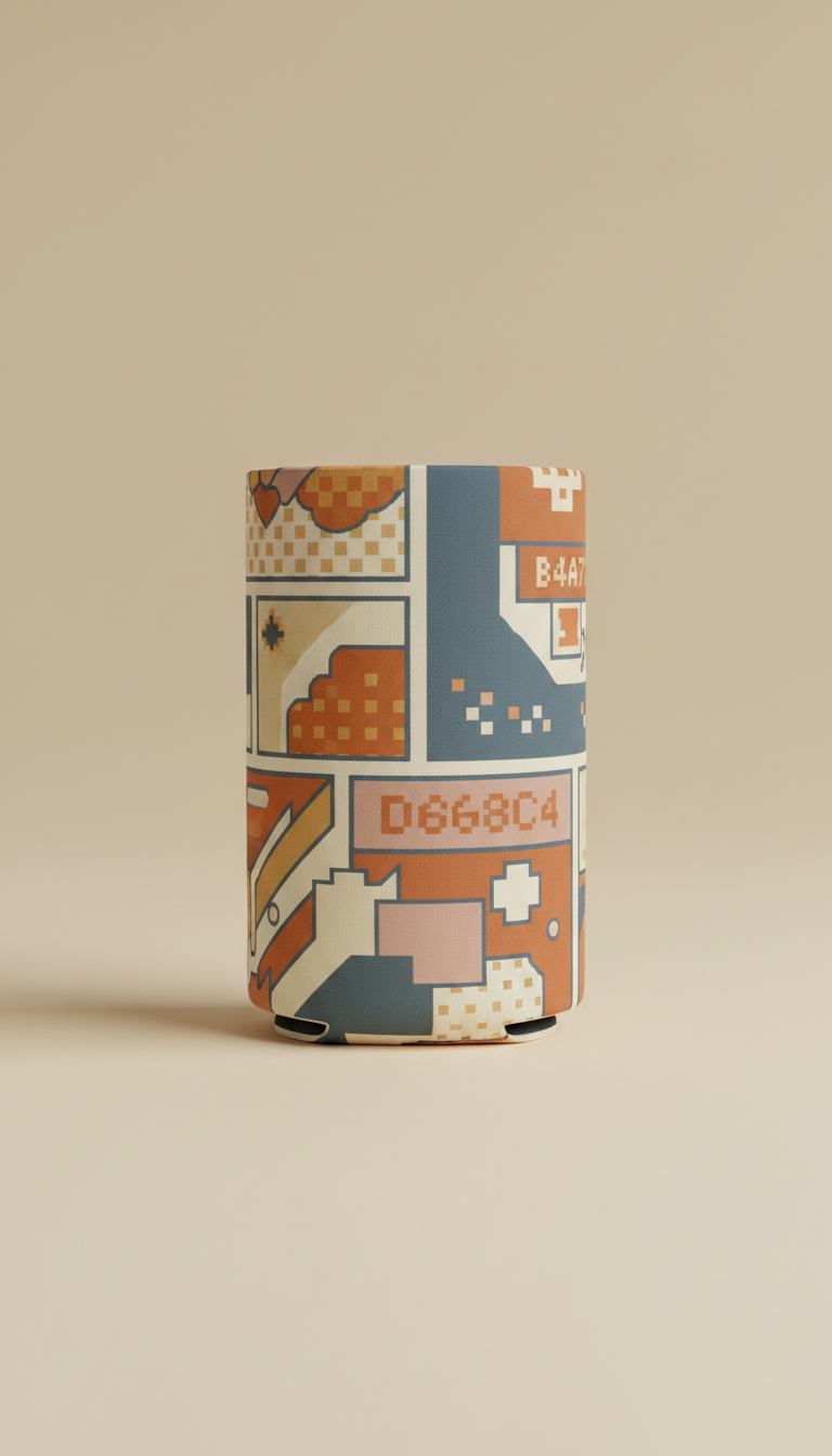 Acrylic Can Cooler with Retro Pop Art