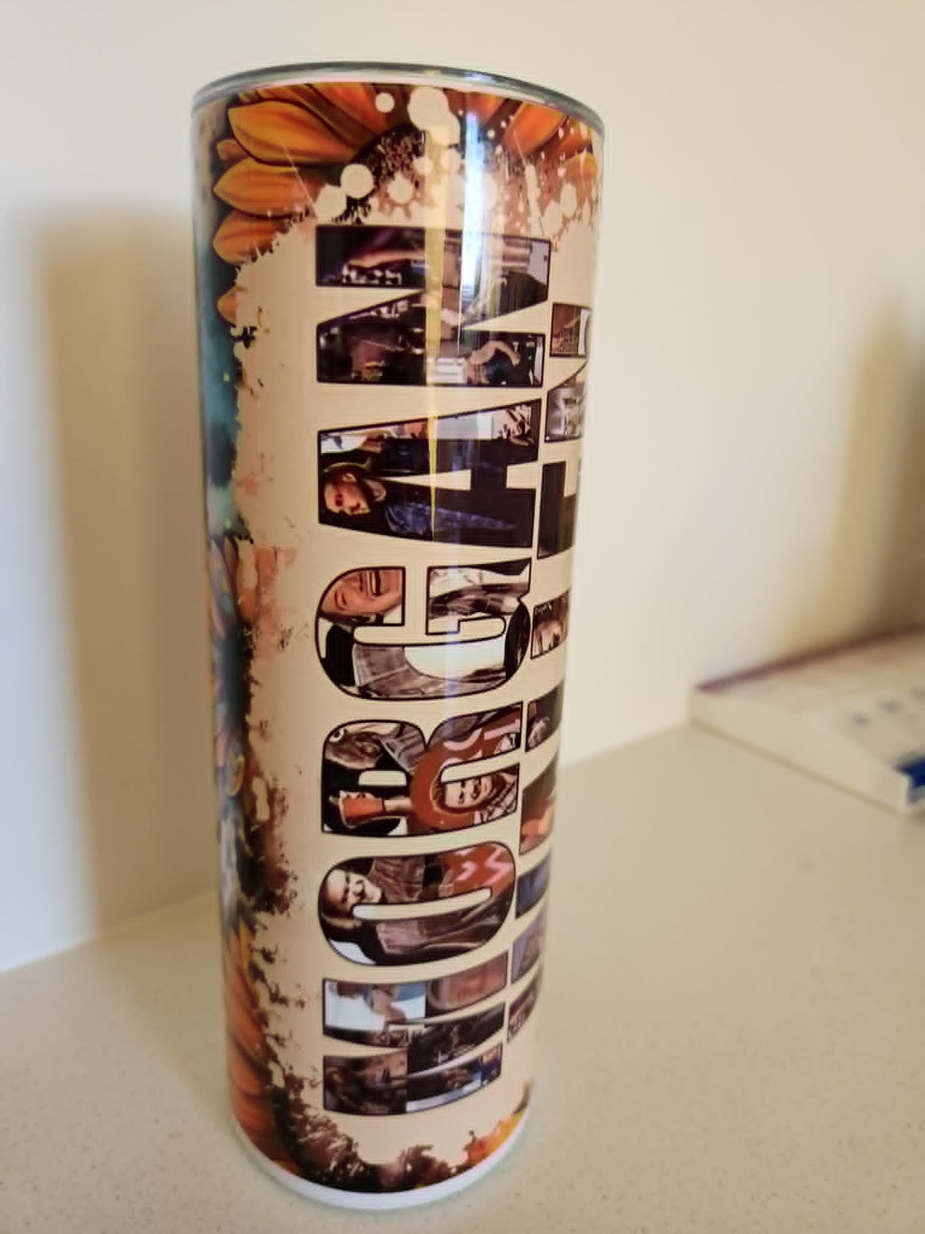 That Boy From East Tennessee tumbler - front view with sunflower design