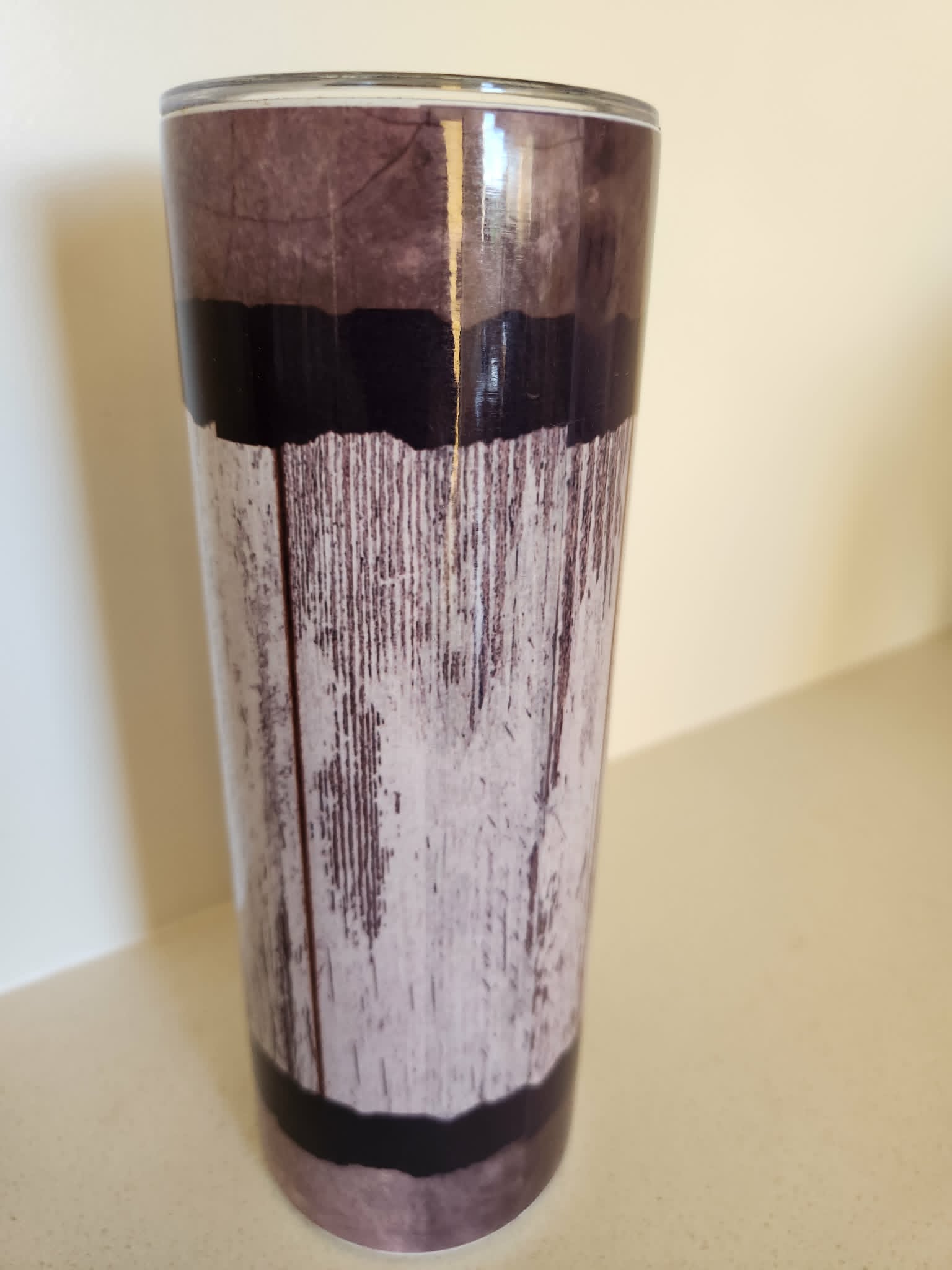 To Us You Are The World Dad tumbler - back view showing charcoal and mauve design