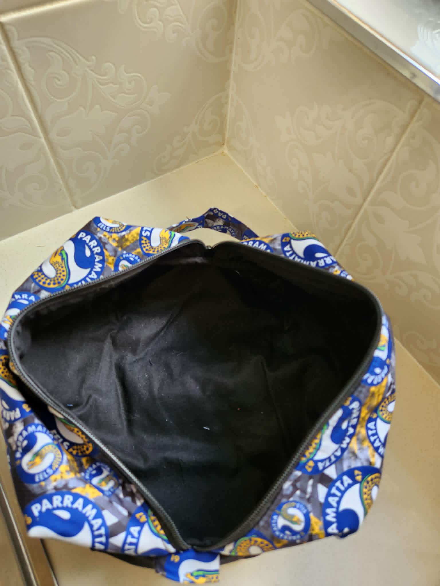 Blue & Gold Eel Spirit Cosmetic & Toiletry Bag