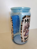 16oz Acrylic Libby Cup - Morgan Wallen design side view with blue lid