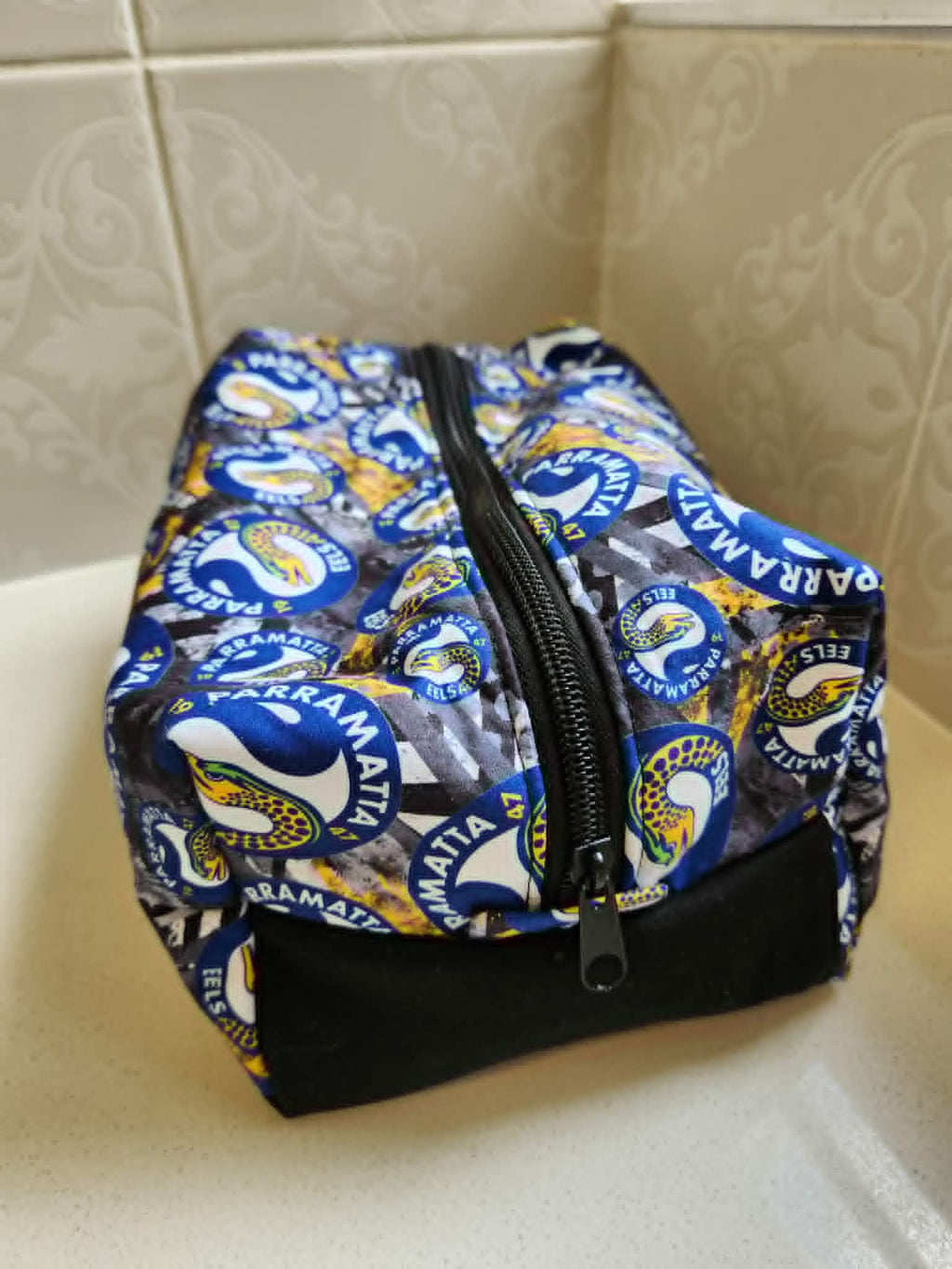 Blue & Gold Eel Spirit Cosmetic & Toiletry Bag