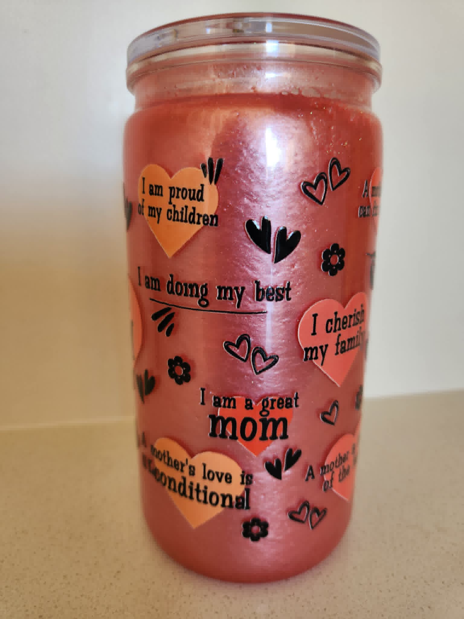 16oz Acrylic Snow Globe - I Am a Great Mom and I Cherish My Family affirmations