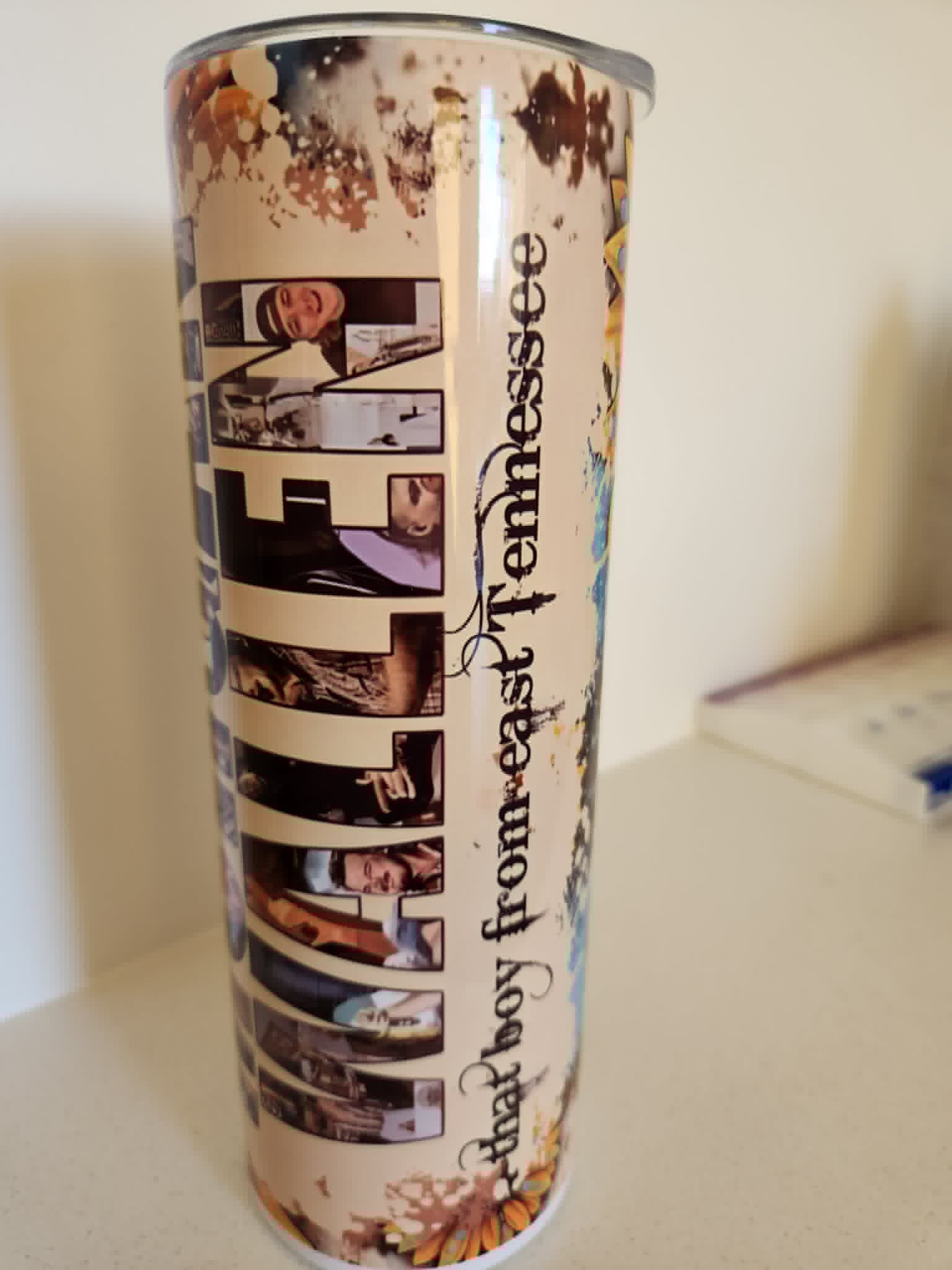 That Boy From East Tennessee tumbler - back view with Wallen lettering