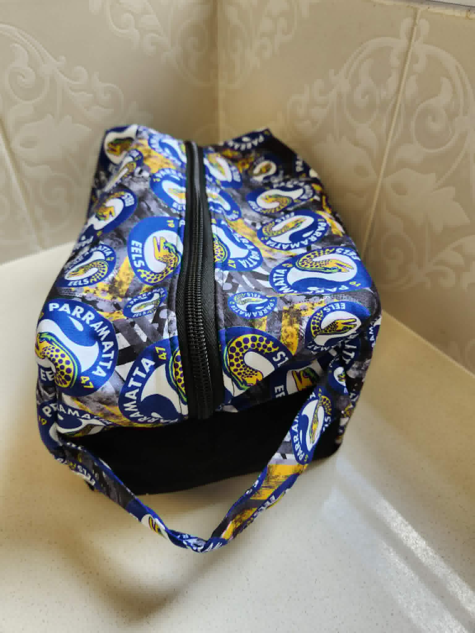 Blue & Gold Eel Spirit Cosmetic & Toiletry Bag
