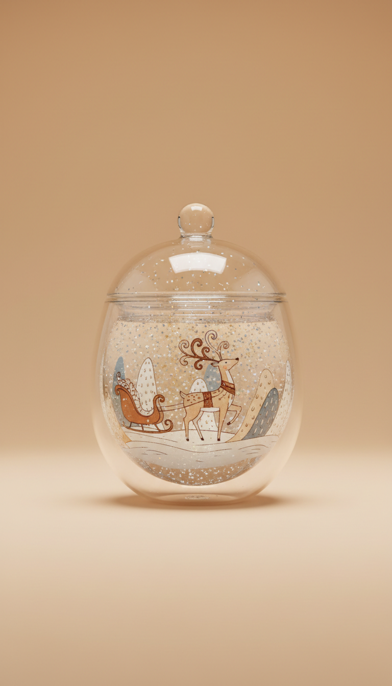 Snow Globe Cup with Dreamy Daisies