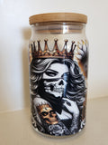 16oz Glass Libby Cup - You Are Enough sunflower design